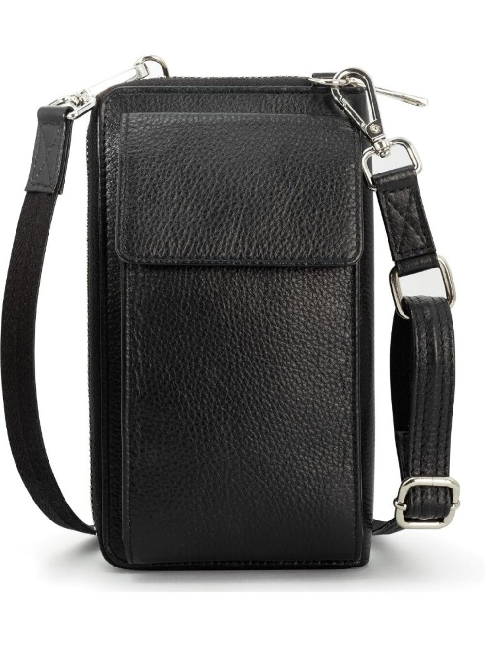 Stylish Leather Crossbody Bag for Women, RFID Blocking Wallet with Adjustable